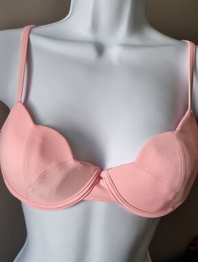 Vintage Caro Cuore Venti Anni Pink Scalloped Bikini Top
